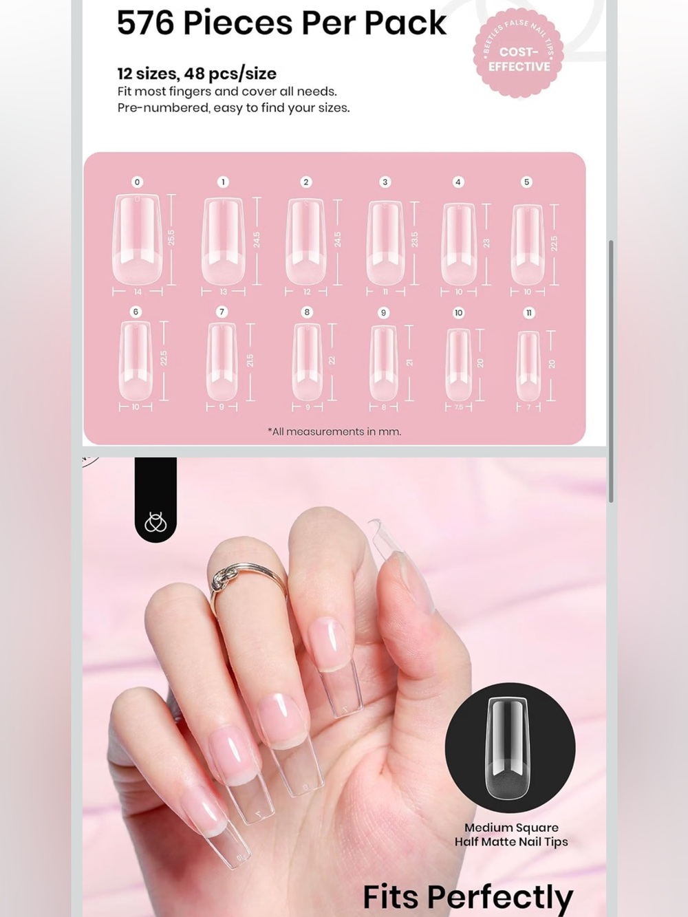4 Beetles Bundle Nail Tips Glue Gel Polish Set Etch-X Almond Short Square Medium - Picture 11 of 16